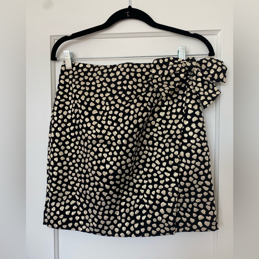J. Crew metallic polka dot mini skirt with bow